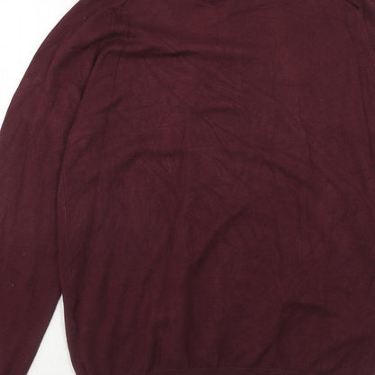 River Island Mens Purple Crew Neck Viscose Pullover Jumper Size M Long Sleeve