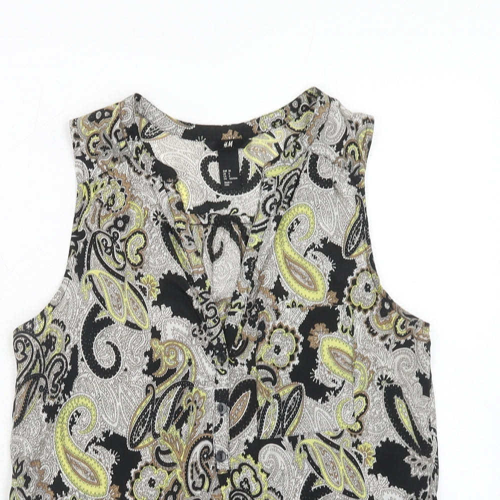 Womens UK Size 8 H&M Black Basic Tank