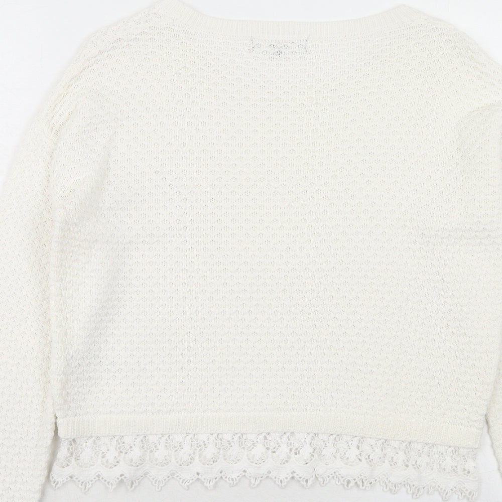 Womens UK Size 10 New Look Ivory Pullover Jumper
