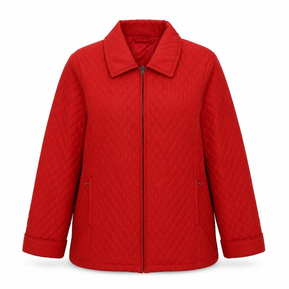 Womens UK Size M Jumper Red Quilted Coat