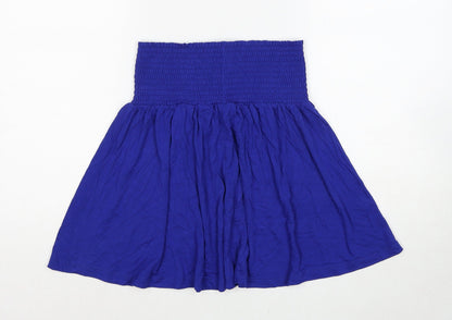 H&M Womens Blue Viscose Skater Skirt Size XS
