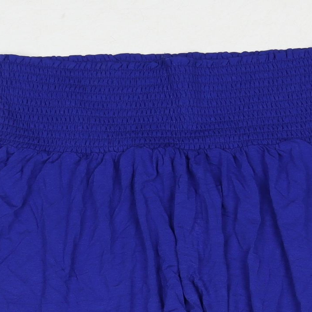 H&M Womens Blue Viscose Skater Skirt Size XS