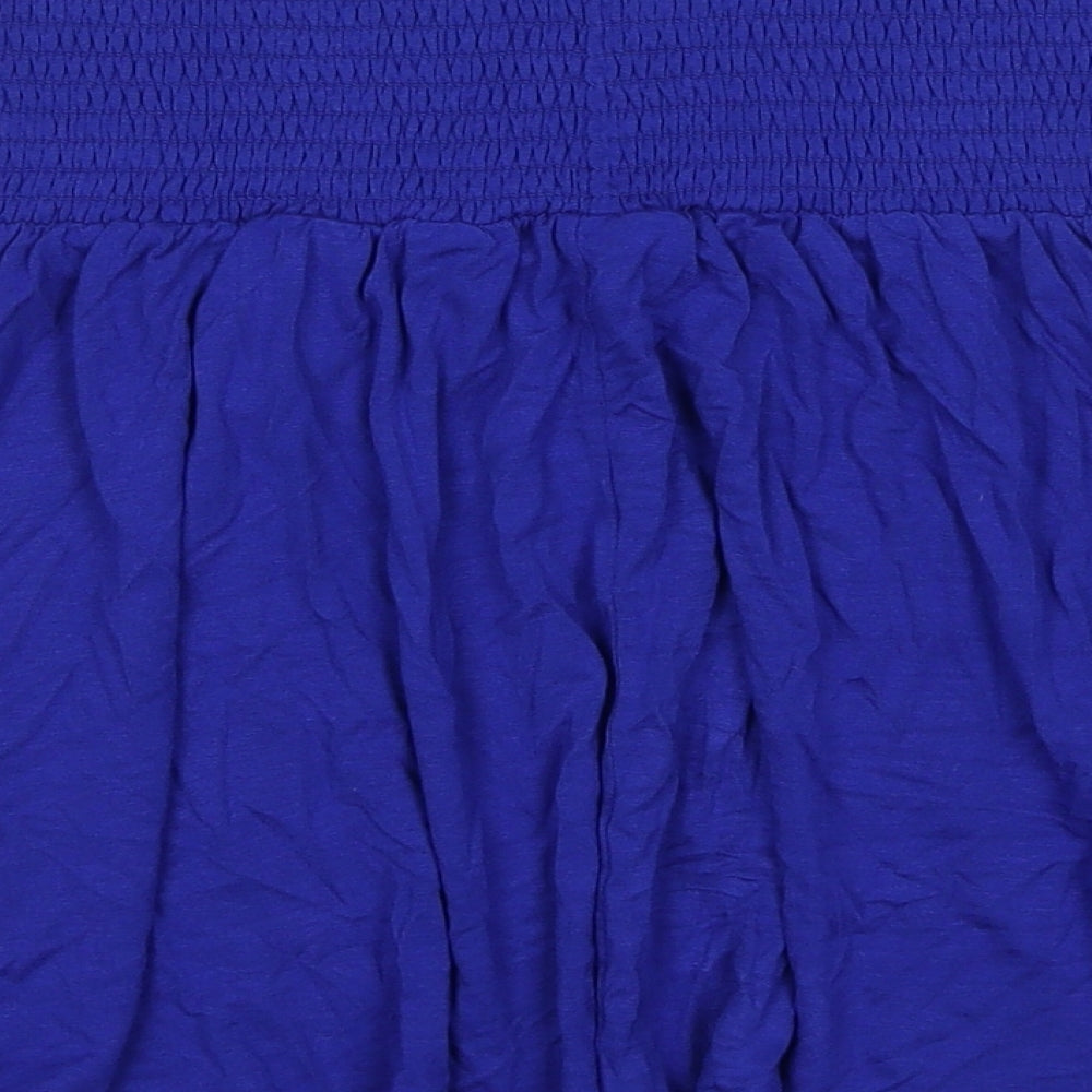 H&M Womens Blue Viscose Skater Skirt Size XS