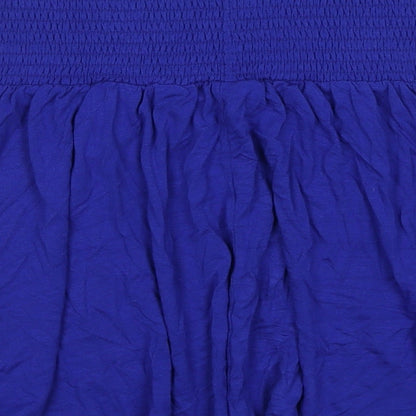 H&M Womens Blue Viscose Skater Skirt Size XS