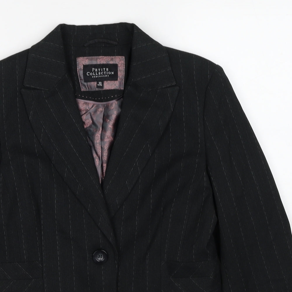 Debenhams Womens Grey Striped Viscose Jacket Suit Jacket Size 10