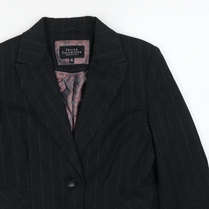 Debenhams Womens Grey Striped Viscose Jacket Suit Jacket Size 10