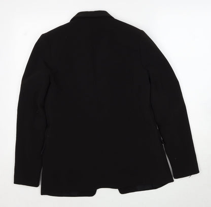 H&M Womens Black Polyester Jacket Blazer Size 8