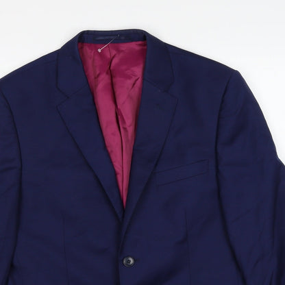 Mens UK Size 38 Performance Suit Regular Blue Suit Jacket