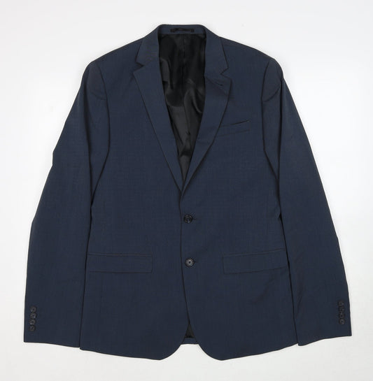 ASOS Mens Blue Polyester Jacket Suit Jacket Size 40 Regular
