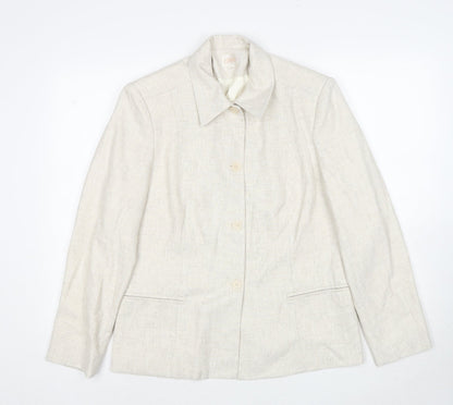 Cleo Womens Beige Jacket Blazer Size 8 Button