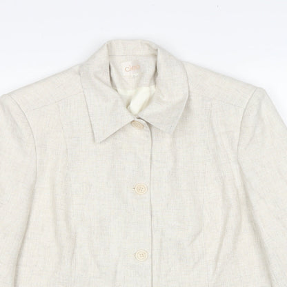 Cleo Womens Beige Jacket Blazer Size 8 Button