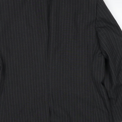 Origin Mens Grey Striped Polyester Jacket Suit Jacket Size 42 Regular