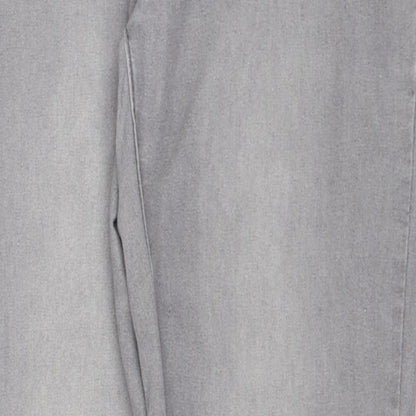 Denim & Co. Womens Grey Cotton Skinny Jeans Size 12 Regular Zip