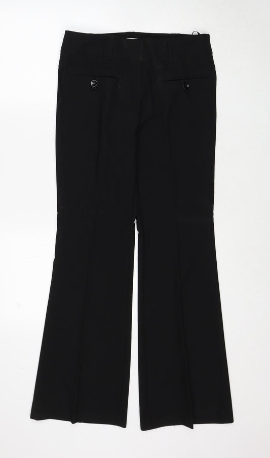 Select Womens Black Polyester Trousers Size 10 Regular Zip