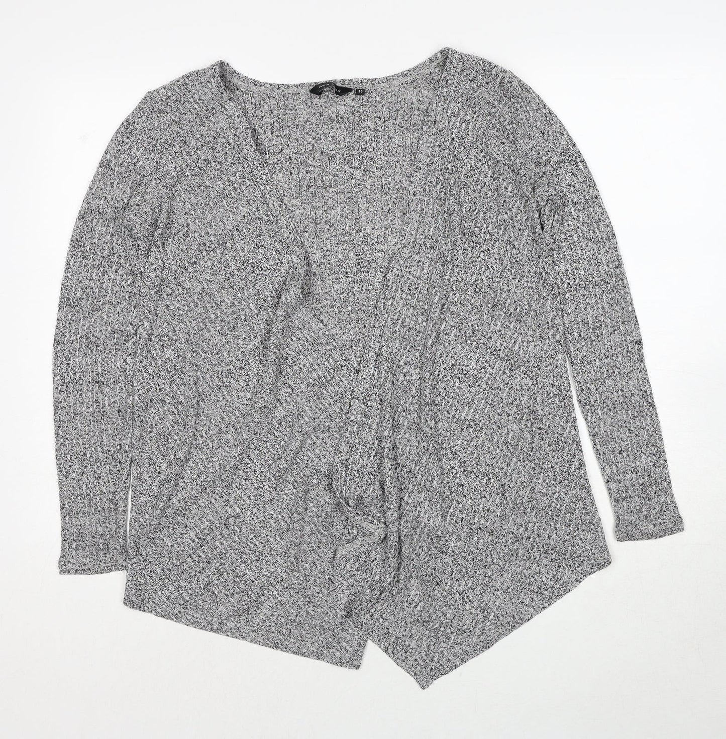 Womens UK Size 10 New Look Grey Cardigan Jumper