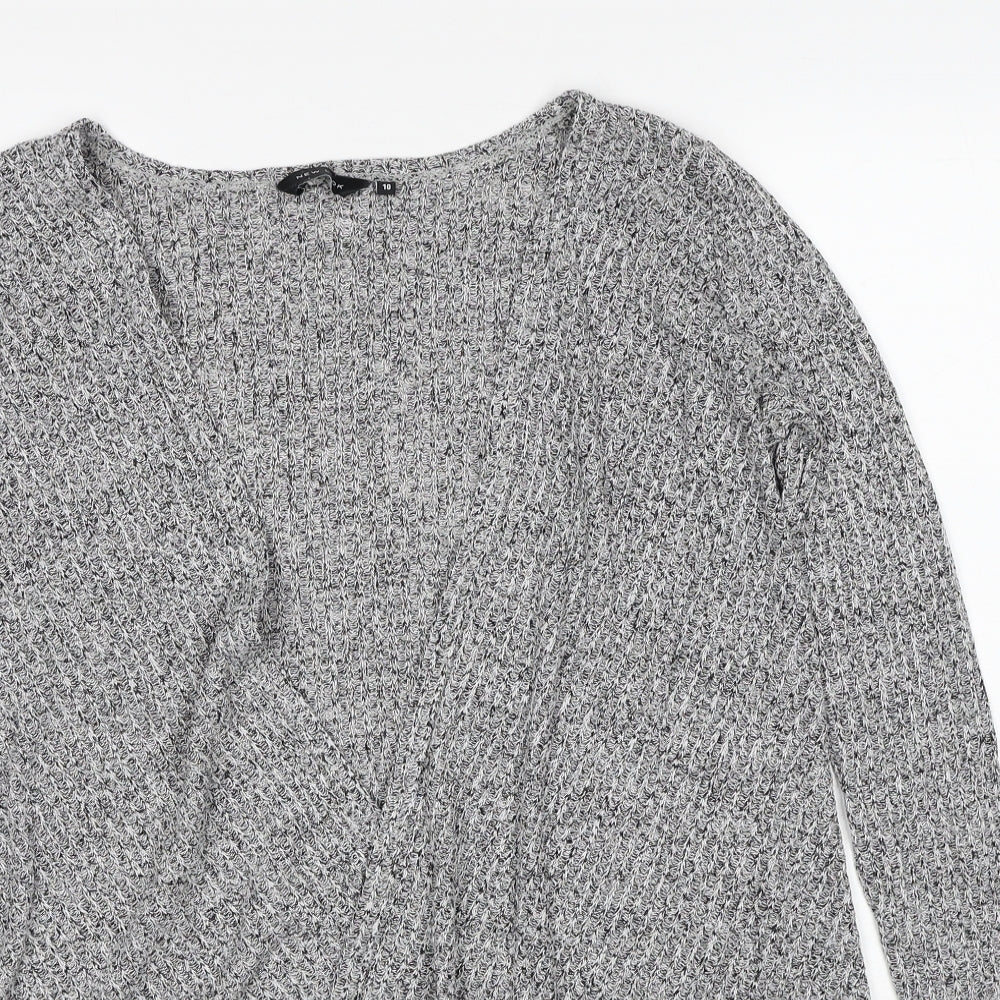 Womens UK Size 10 New Look Grey Cardigan Jumper