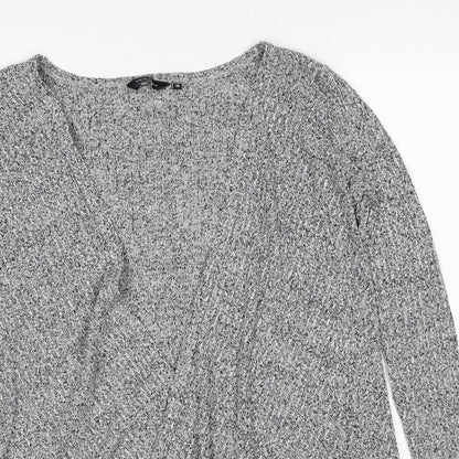 Womens UK Size 10 New Look Grey Cardigan Jumper