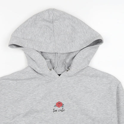 New Look Girls Grey Polyester Pullover Hoodie Size 9 Years Pullover - Too Cute Rose