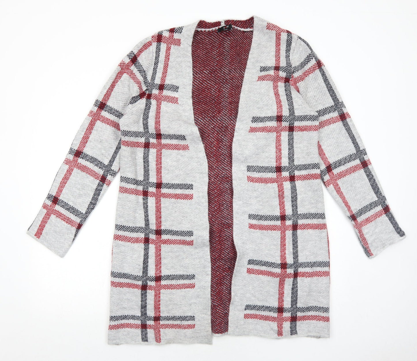 Womens UK Size 12 Yest Grey Cardigan Jumper