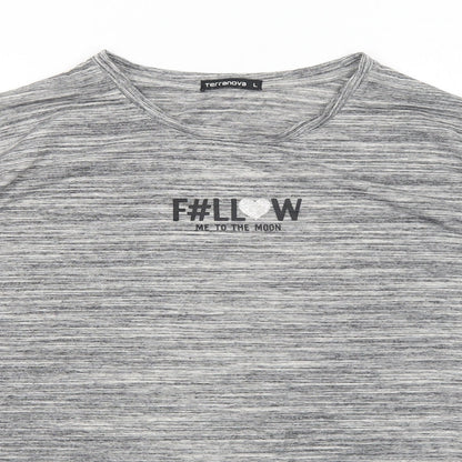 Womens UK Size L Terranova Grey Basic T-Shirt