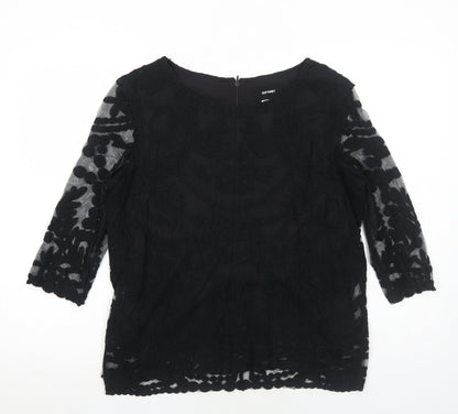 Womens UK Size 12 La Redoute Black Basic Blouse