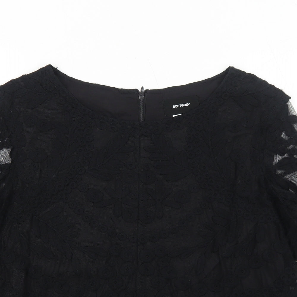 Womens UK Size 12 La Redoute Black Basic Blouse