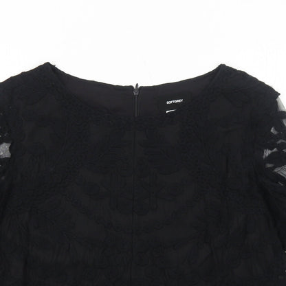 Womens UK Size 12 La Redoute Black Basic Blouse