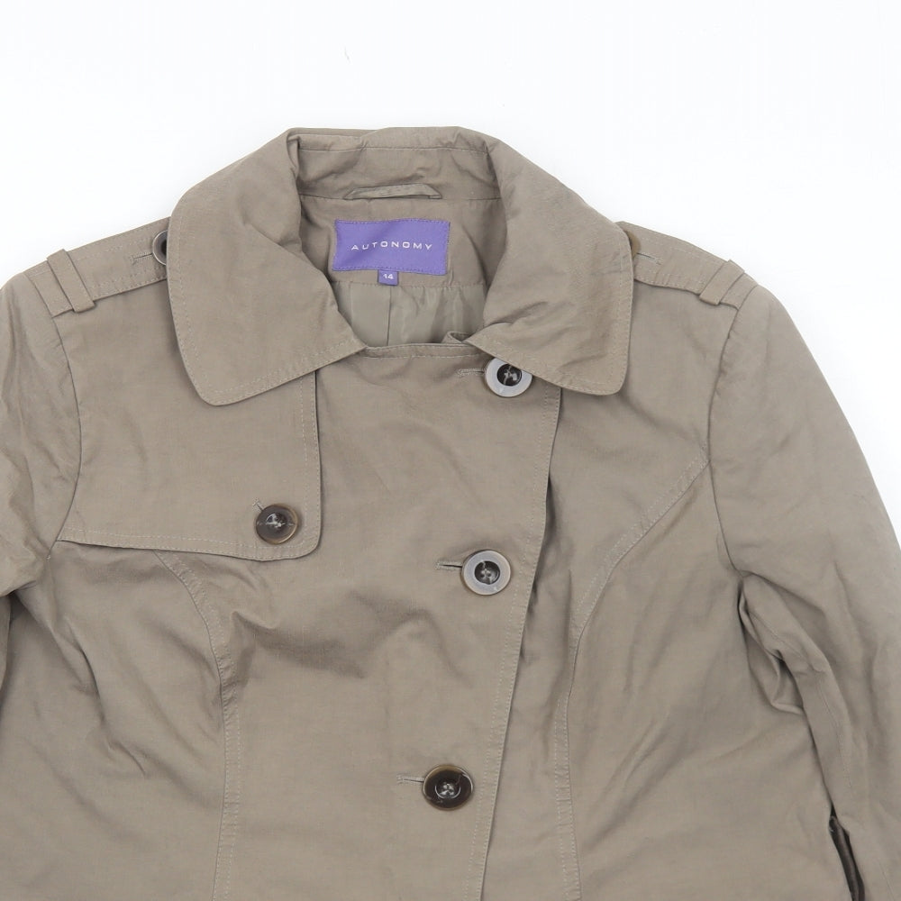 Autonomy Womens Brown Jacket Size 14 Button