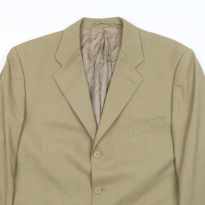 Allders Mens Beige Wool Jacket Suit Jacket Size 42 Regular
