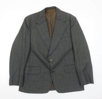 Guards Mens Grey Striped Polyester Jacket Suit Jacket Size 40 Regular