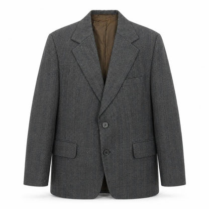 Guards Mens Grey Striped Polyester Jacket Suit Jacket Size 40 Regular