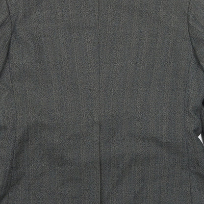 Guards Mens Grey Striped Polyester Jacket Suit Jacket Size 40 Regular