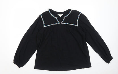 Womens UK Size 10 Per Una Black Basic Blouse