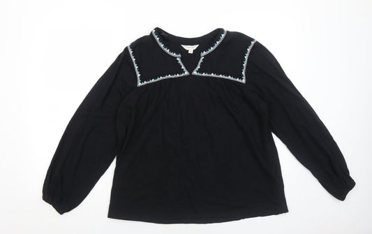 Womens UK Size 10 Per Una Black Basic Blouse