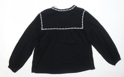 Womens UK Size 10 Per Una Black Basic Blouse