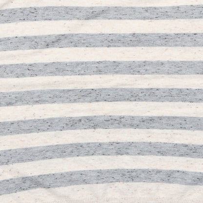 Gap Womens Beige V-Neck Striped Cotton Pullover Jumper Size XS