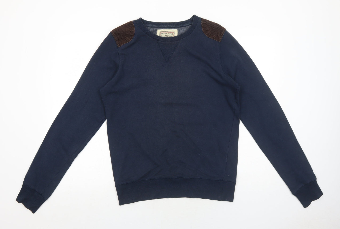 Mens UK Size S Brave Soul Blue Pullover Sweatshirt