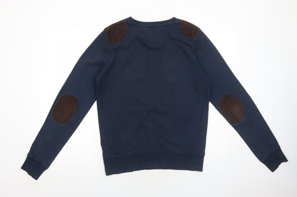 Mens UK Size S Brave Soul Blue Pullover Sweatshirt