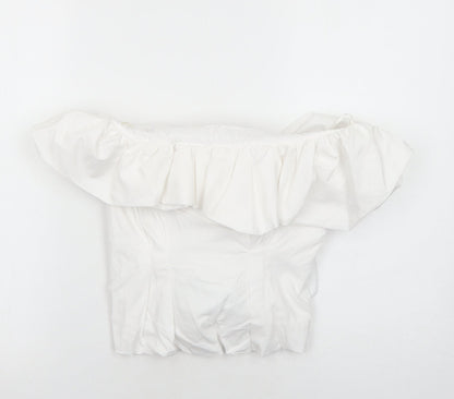 Womens UK Size M Zara White Basic Blouse