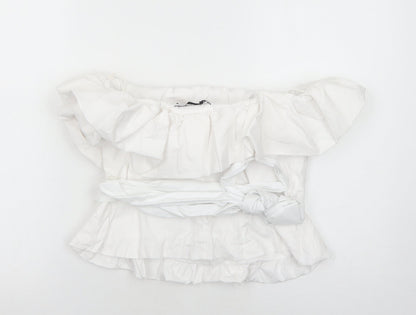 Womens UK Size M Zara White Basic Blouse