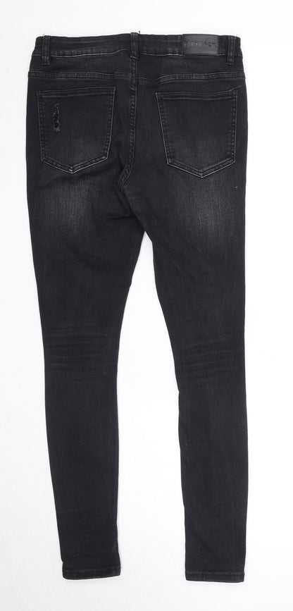 Pyracy Womens Black Cotton Skinny Jeans Size 32 in Regular Zip