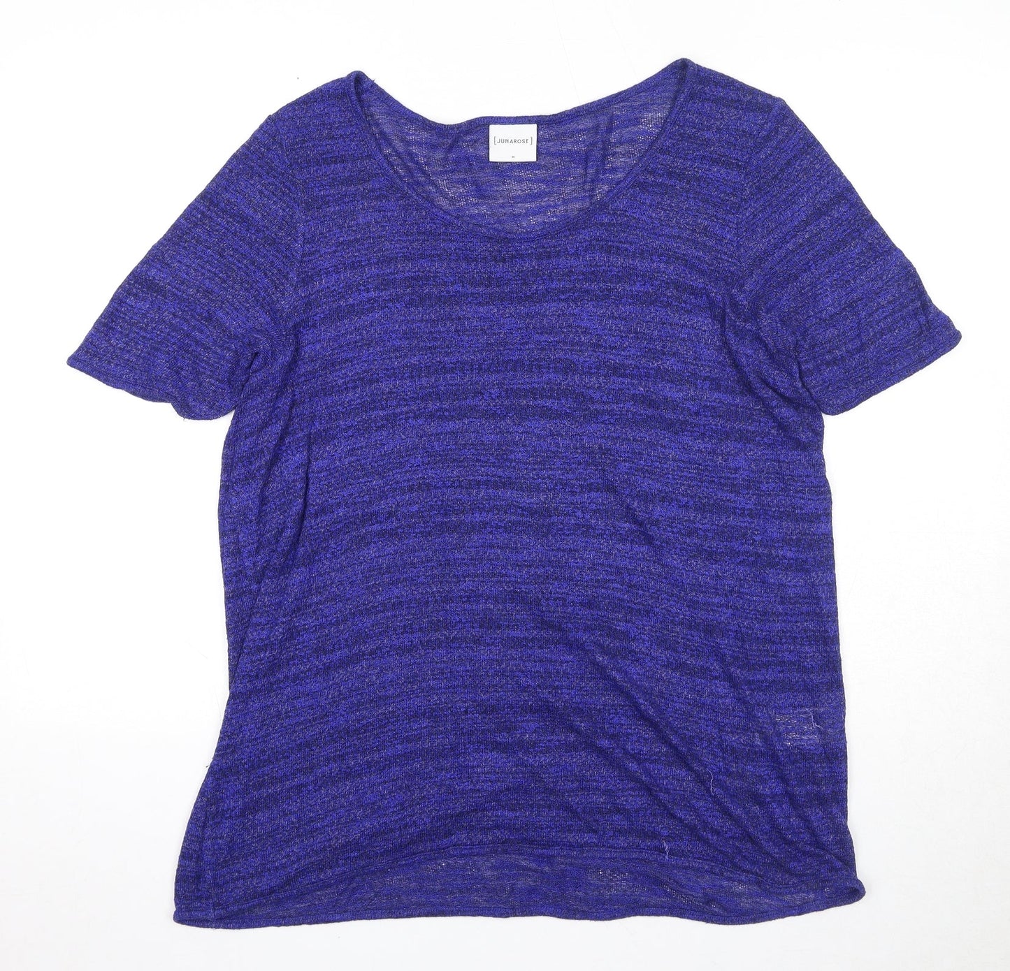 JUNAROSE Womens Blue Round Neck Viscose Pullover Jumper Size M