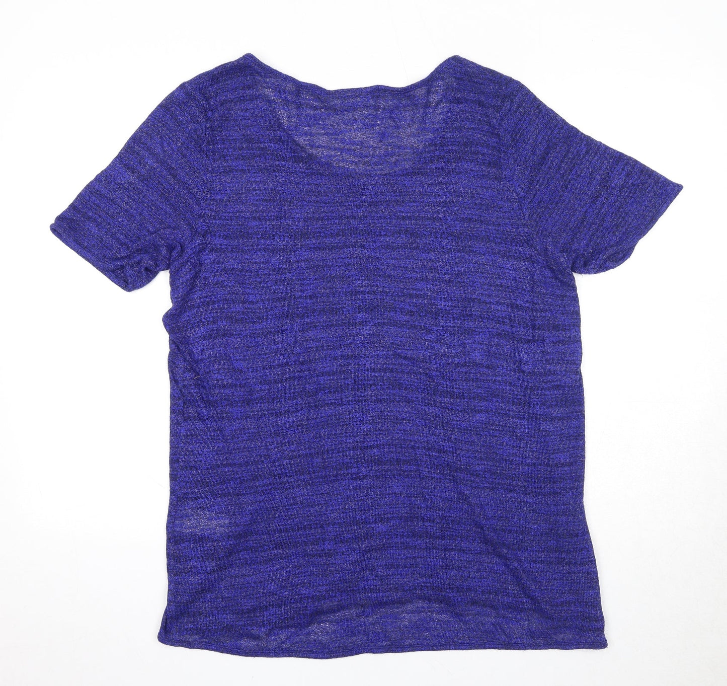 JUNAROSE Womens Blue Round Neck Viscose Pullover Jumper Size M