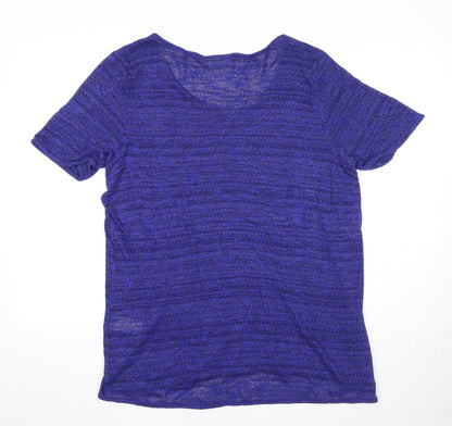 JUNAROSE Womens Blue Round Neck Viscose Pullover Jumper Size M