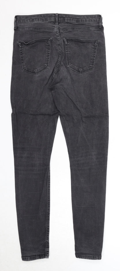 Topshop Womens Black Cotton Skinny Jeans Size 30 in L32 in Regular Zip