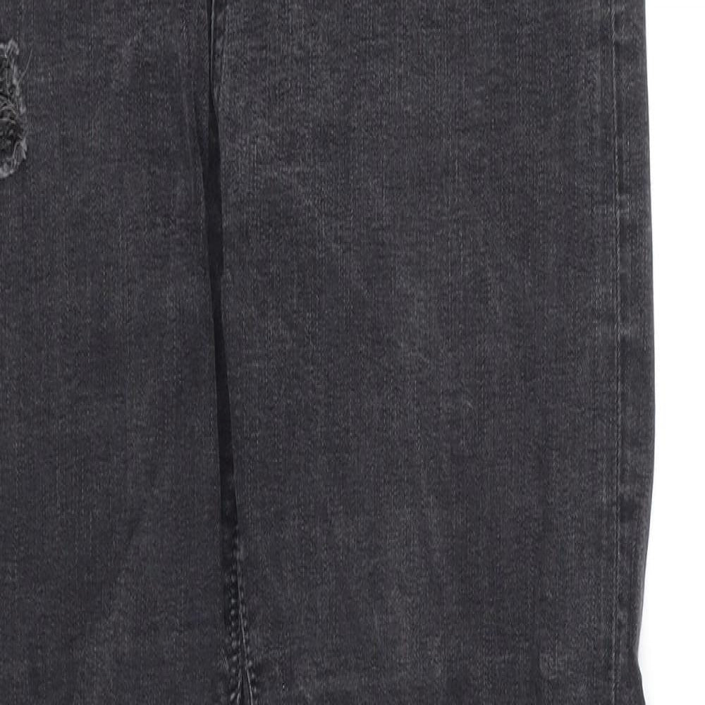Topshop Womens Black Cotton Skinny Jeans Size 30 in L32 in Regular Zip