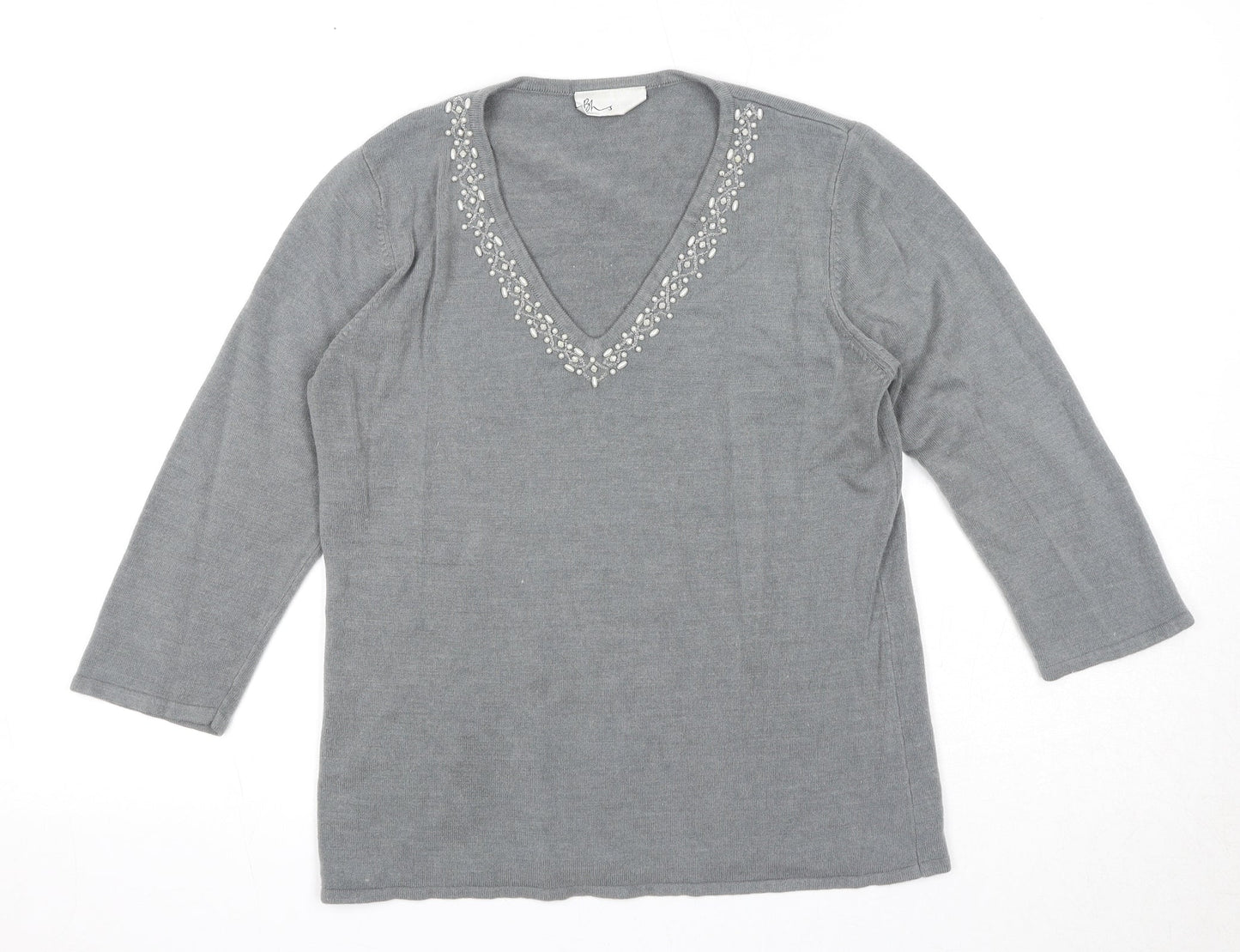 Womens UK Size 14 BHS Grey Pullover Jumper