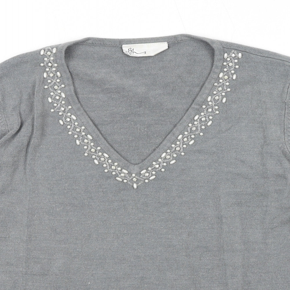 Womens UK Size 14 BHS Grey Pullover Jumper