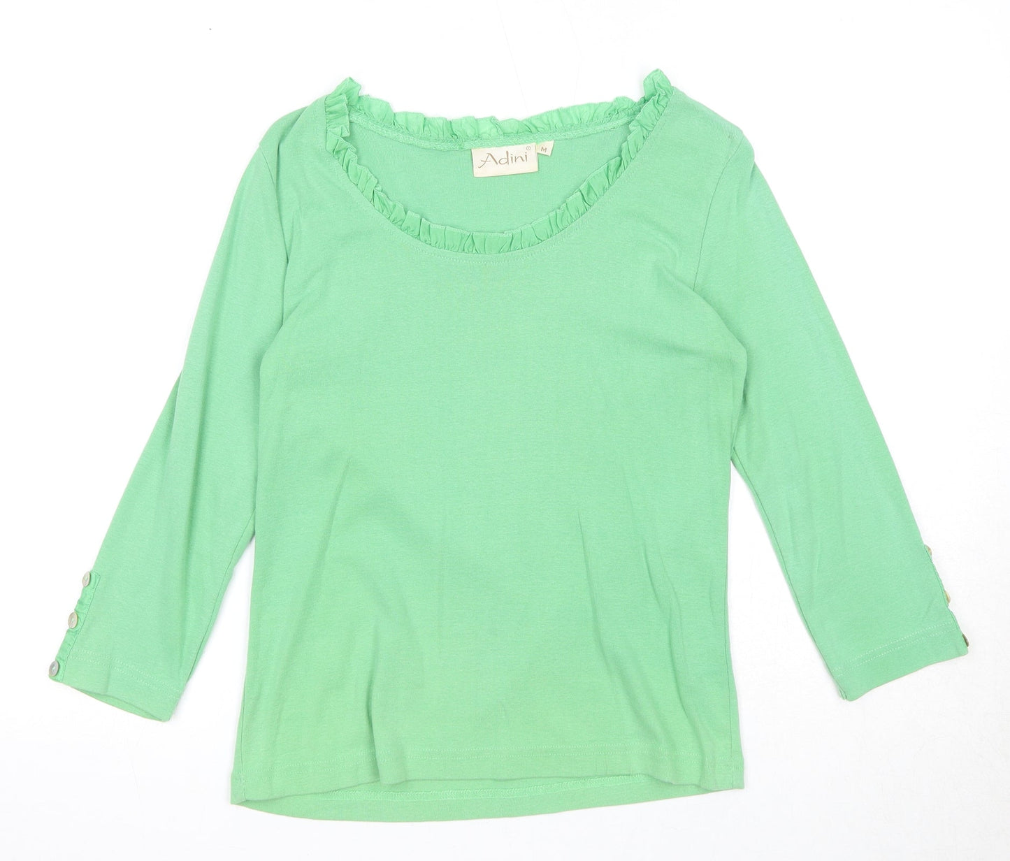 Womens UK Size M Adini Green Basic T-Shirt