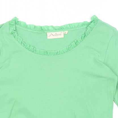 Womens UK Size M Adini Green Basic T-Shirt